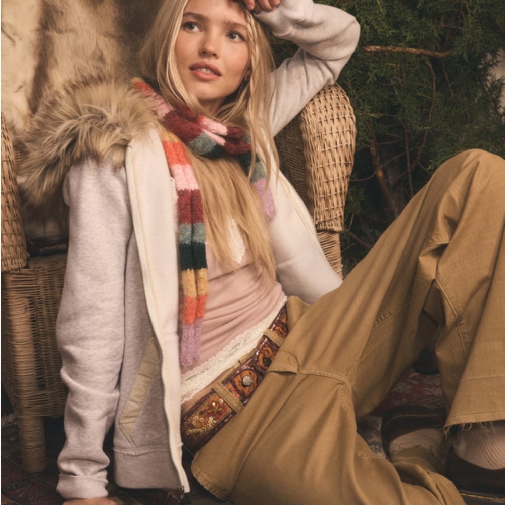 A&F Archive Faux Fur-Lined Full-Zip Hoodie